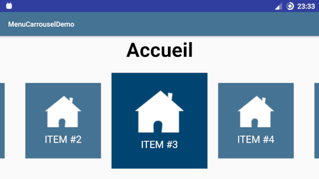 Screenshot du carrousel Android en paysage