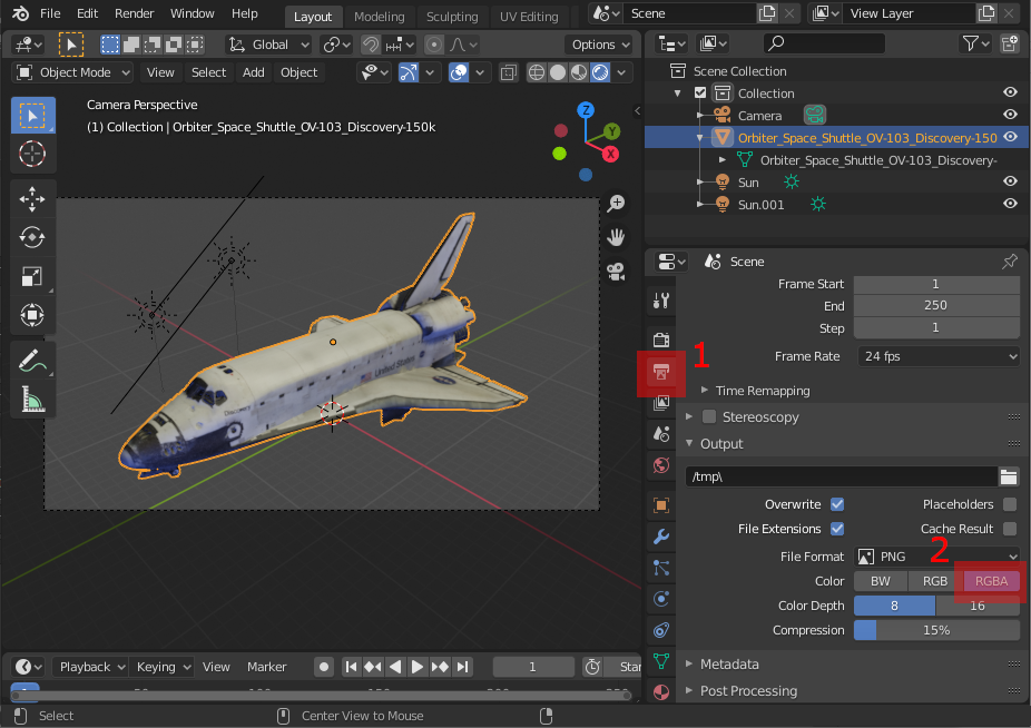 Blender 2.8: activer le canal alpha