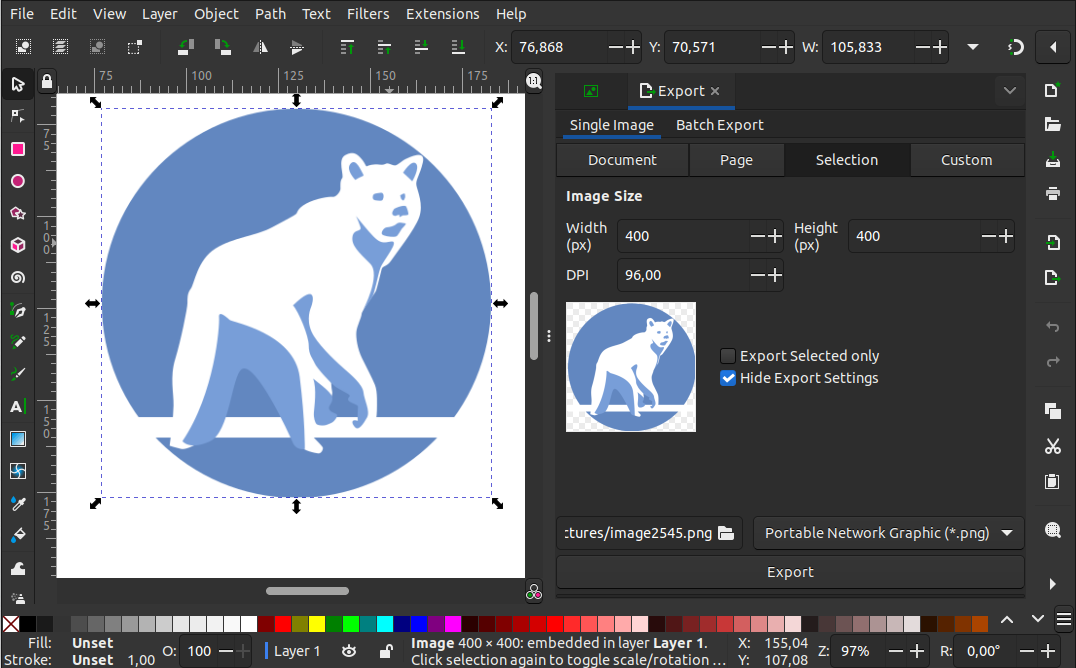 Inkscape: l'image à vectoriser