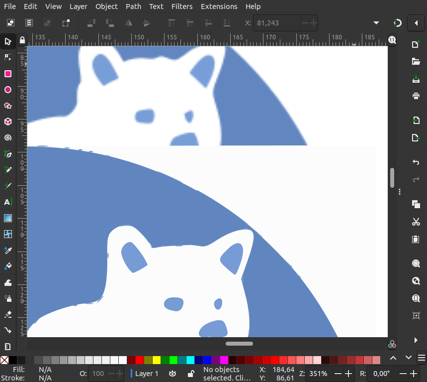 Inkscape: comparaison image source et vectorielle